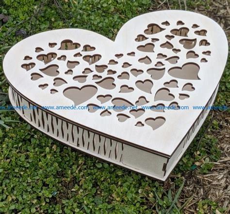 heart dxf|free dxf heart shaped box for engraver.